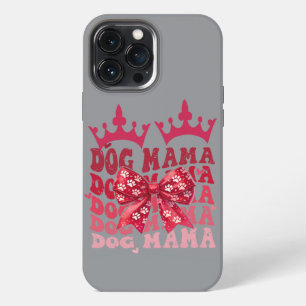 Hundemama-Handyhülle mit Kronen und Schleife iPhone 13 Pro Max Hülle