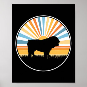 - Hundemama Hund Papa Retro Sonnenuntergang Hausti Poster
