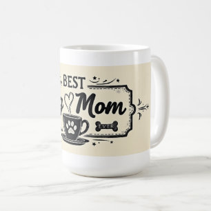 Hundemama-Kaffeetasse – 15 oz im Vintage-Café-Stil Kaffeetasse