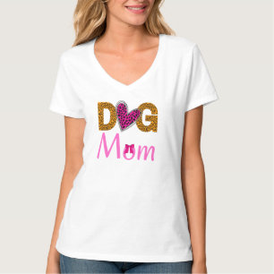 Hundemama Leopardendruck/Trendiger Hunde Liebhaber T-Shirt