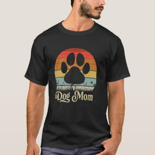 Hundemama Mama Muttertag Vintage Welpe Hund Pfote  T-Shirt