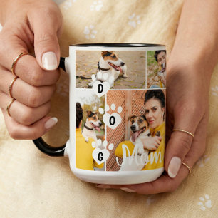Hundemama Moderne Minimale Tier-Fotocollage Pfoten Tasse