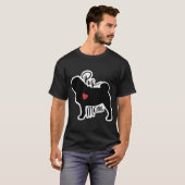Hundemama (Mops) T-Shirt (Vorne ganz)