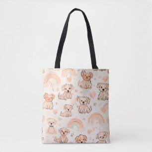 Hundemama Pastell-Doodle-Welpentasche Regenbogen Tasche