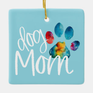 Hundemama Pfotenabdruck Welpenliebe Muttertag-Tie- Keramikornament