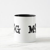 Hundemama Pfotenabdrücke auf Weiß Tasse (Zentrum)