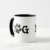 Hundemama Pfotenabdrücke auf Weiß Tasse (Vorderseite Links)