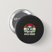 Hundemama Retro Bulldogge Vektor Button (Vorne & Hinten)