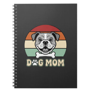 Hundemama Retro Bulldogge Vektor Notizblock