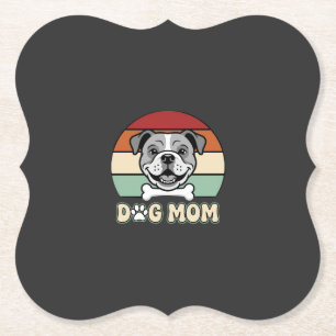 Hundemama Retro Bulldogge Vektor Untersetzer