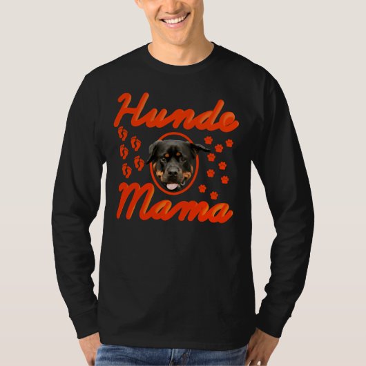 Hundemama Rottweiler Orange T-Shirt (Vorderseite)