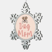 Hundemama schneeflocken Zinn-Ornament (Rechts)