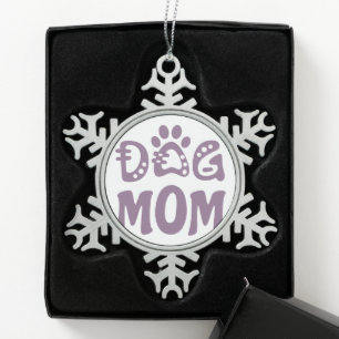 Hundemama Schneeflocken Zinn-Ornament