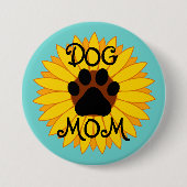 HundeMama-Sonnenblume-Tatzen-Druck-Knopf alle Button (Vorderseite)