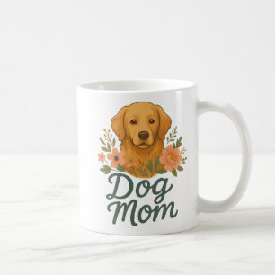 Hundemama-Tasse – Golden Retriever Blumendesign – Kaffeetasse