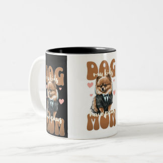 Hundemama-Tasse – Kaffee & Hunde Design – Süße Tie Zweifarbige Tasse