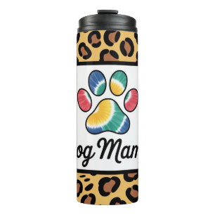 Hundemama Tie-Dye Pfotenabdruck Leopardendruck Des Thermosbecher