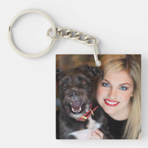 Hundemama und Hund Foto Schlüsselanhänger