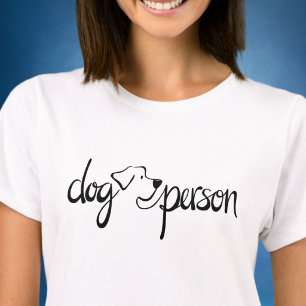 Hundemensch Moderne handgeschriebene Schrift Fraue T-Shirt