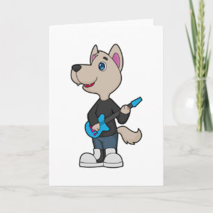 Hundemusiker Gitarre Musik Karte