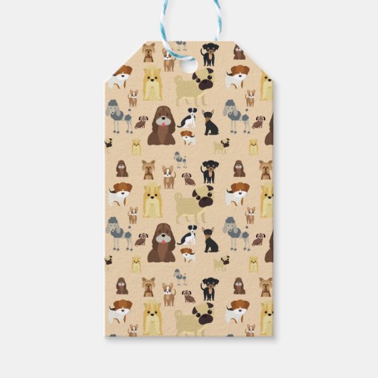 Hundemuster Geschenkanhänger (Vorderseite)