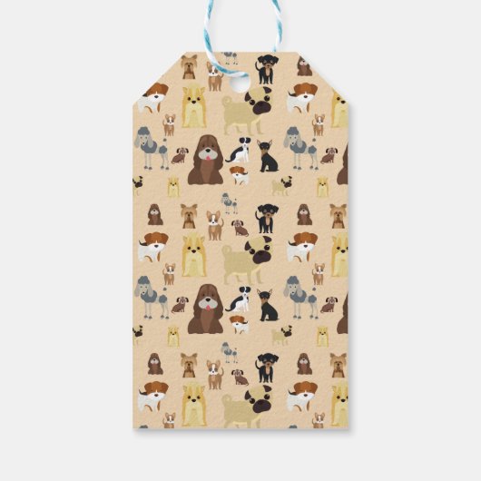 Hundemuster Geschenkanhänger (Rückseite)