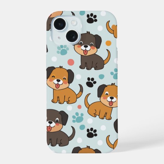 Hundemuster iPhone 15 hülle (Rückseite)