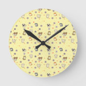 Hundemuster Runde Wanduhr (Vorderseite)