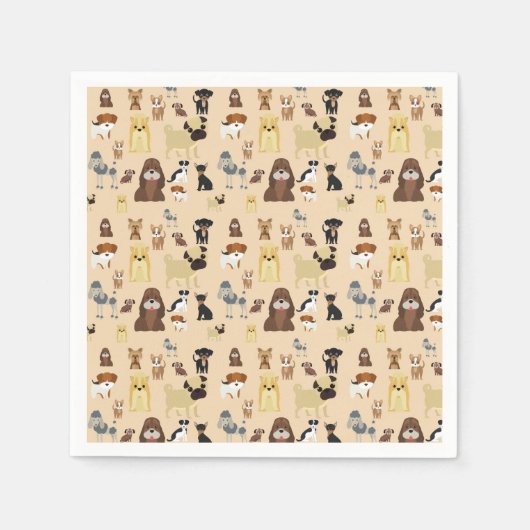 Hundemuster Serviette (Vorderseite)