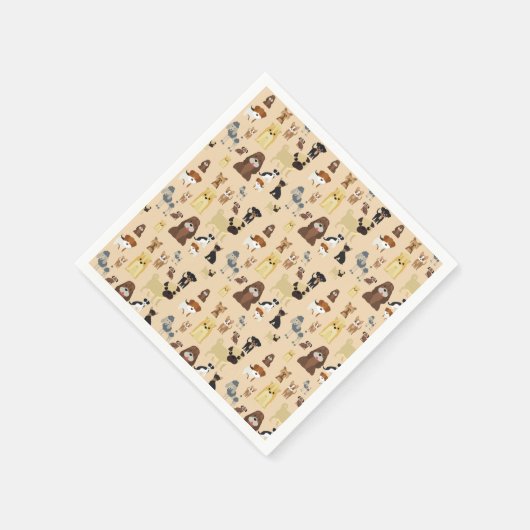 Hundemuster Serviette (Ecke)