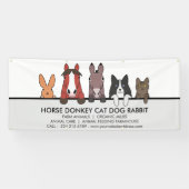 Hundemütige Pferde-Donkey-Katze Hündchen Banner (Horizontal)