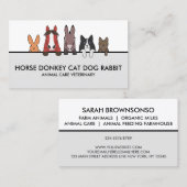 Hundemütige Pferde-Donkey-Katze Hündchen Visitenkarte (Vorne/Hinten)