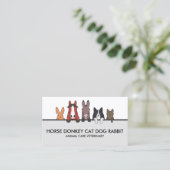 Hundemütige Pferde-Donkey-Katze Hündchen Visitenkarte (Stehend Vorderseite)