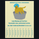 Hundemütigende Hundegroomere reißen die Streifen a Flyer<br><div class="desc">Mit diesem Flyer werben Sie für Ihr Hundepflegergeschäft mit Strickreiben mit Ihrem Firmennamen und Ihrer Telefonnummer. Mit dieser niedlichen Abbildung eines Hundes mit einer duschblauen Duschhaube in einem Metallwaschbecken ist dieser Marketing Flyer perfekt für Hundegroßomere. Mit diesem beruflich aussehenden Flyer mit gelbem Hintergrund und hellblauen Schriftzeichen, der sich perfekt für...</div>