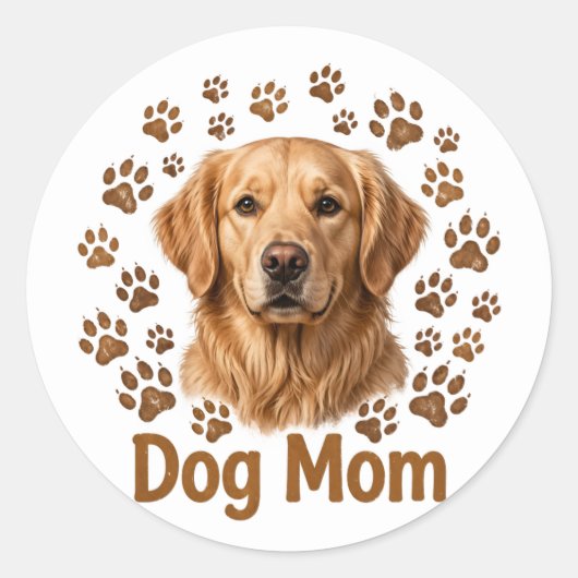 Hundemutter-Aufkleber Runder Aufkleber (Vorderseite)