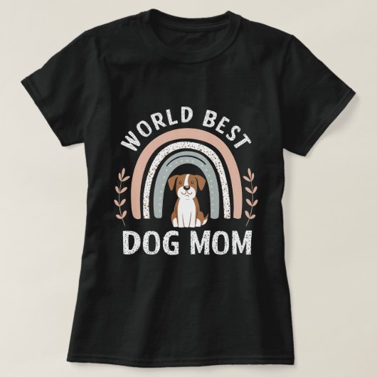 Hundemutter Boho Regenbogenhemd T-Shirt (Design vorne)