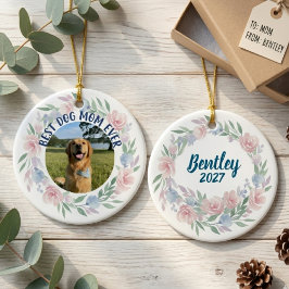 Hundemutter-Geschenk – Florales Haustierliebhaber- Keramik Ornament