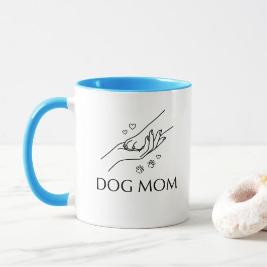 Hundemutter Hand & Pfote Tasse (Mit Donut)