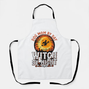 Hundemutter Hexe bei Nacht Vintage-Halloween-Shirt Schürze