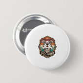 Hundemutter-Knochen-Bandana-Vintage-Rahmen_1 Button (Vorne & Hinten)