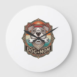 Hundemutter-Knochen-Bandana-Vintage-Rahmen_1 Große Wanduhr
