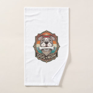 Hundemutter-Knochen-Bandana-Vintage-Rahmen_1 Handtuch