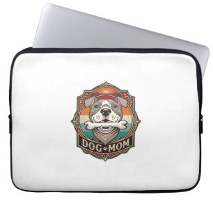 Hundemutter-Knochen-Bandana-Vintage-Rahmen_1 Laptopschutzhülle
