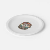 Hundemutter-Knochen-Bandana-Vintage-Rahmen_1 Pappteller (Schrägansicht)