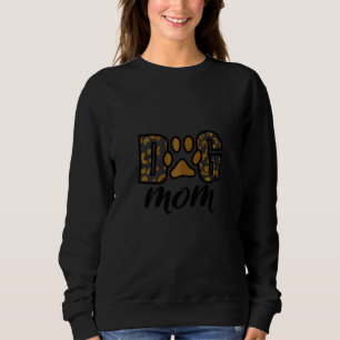Hundemutter Leopard Pfotenabdruck Süßes Grafik Hun Sweatshirt