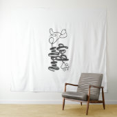 Hundemutter-Liniendesign Minimalistischer Hunde-Li Wandteppich (Beispiel (Horizontal))