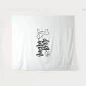 Hundemutter-Liniendesign Minimalistischer Hunde-Li Wandteppich (Vorderseite (Horizontal))