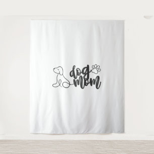 Hundemutter-Liniendesign Minimalistischer Hunde-Li Wandteppich