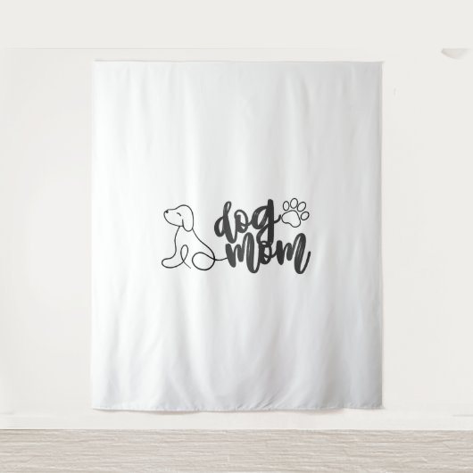 Hundemutter-Liniendesign Minimalistischer Hunde-Li Wandteppich (Vorderseite)
