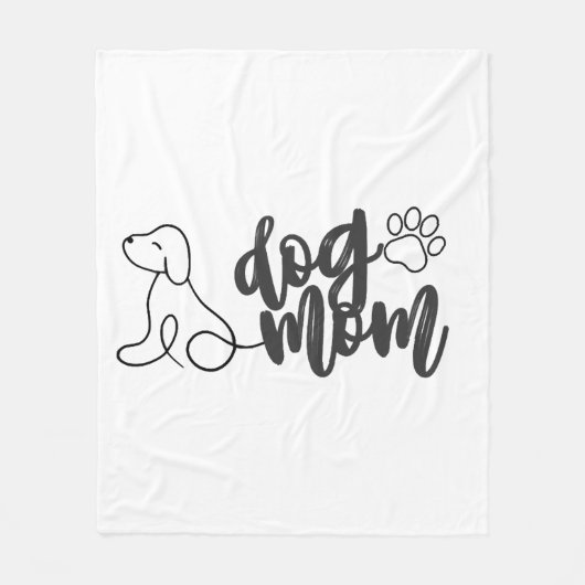 Hundemutter-Liniendesign Minimalistischer Hundeli Fleecedecke (Vorderseite)